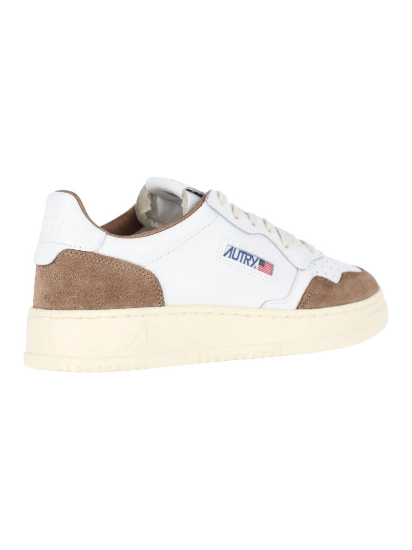 Autry Low-Top Sneakers With Brown Suede Overlays