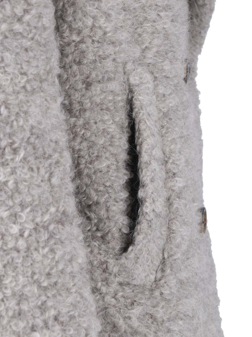 Lardini Grey Boiled Wool-Blend Blazer