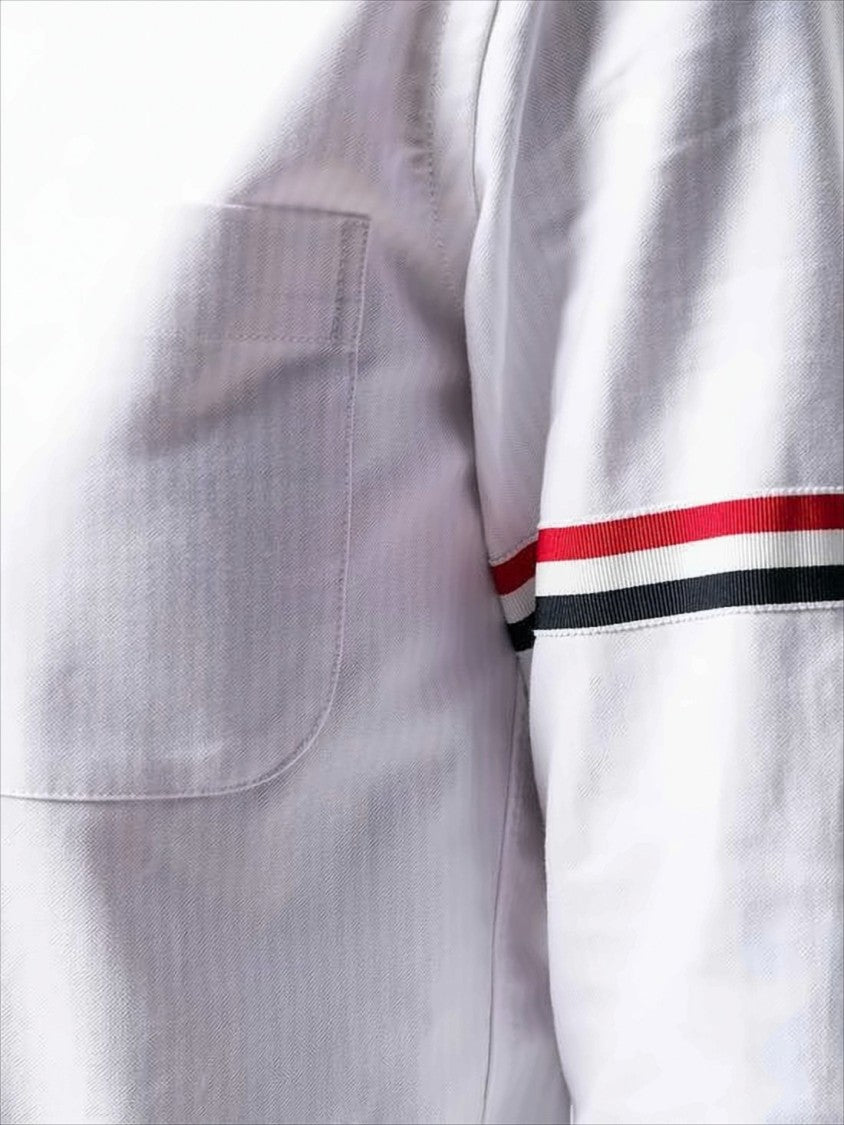Thom Browne Classic Button-Down Shirt With Striped Arm Bands