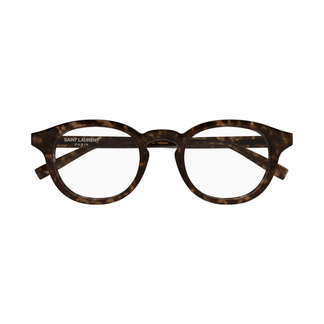 Saint Laurent Round Tortoiseshell Frame Eyeglasses With Keyhole Bridge