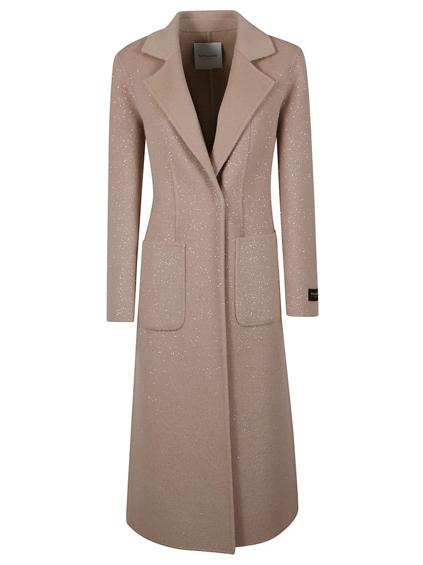 Ermanno Firenze Tailored Long Coat With Glitter Detailing
