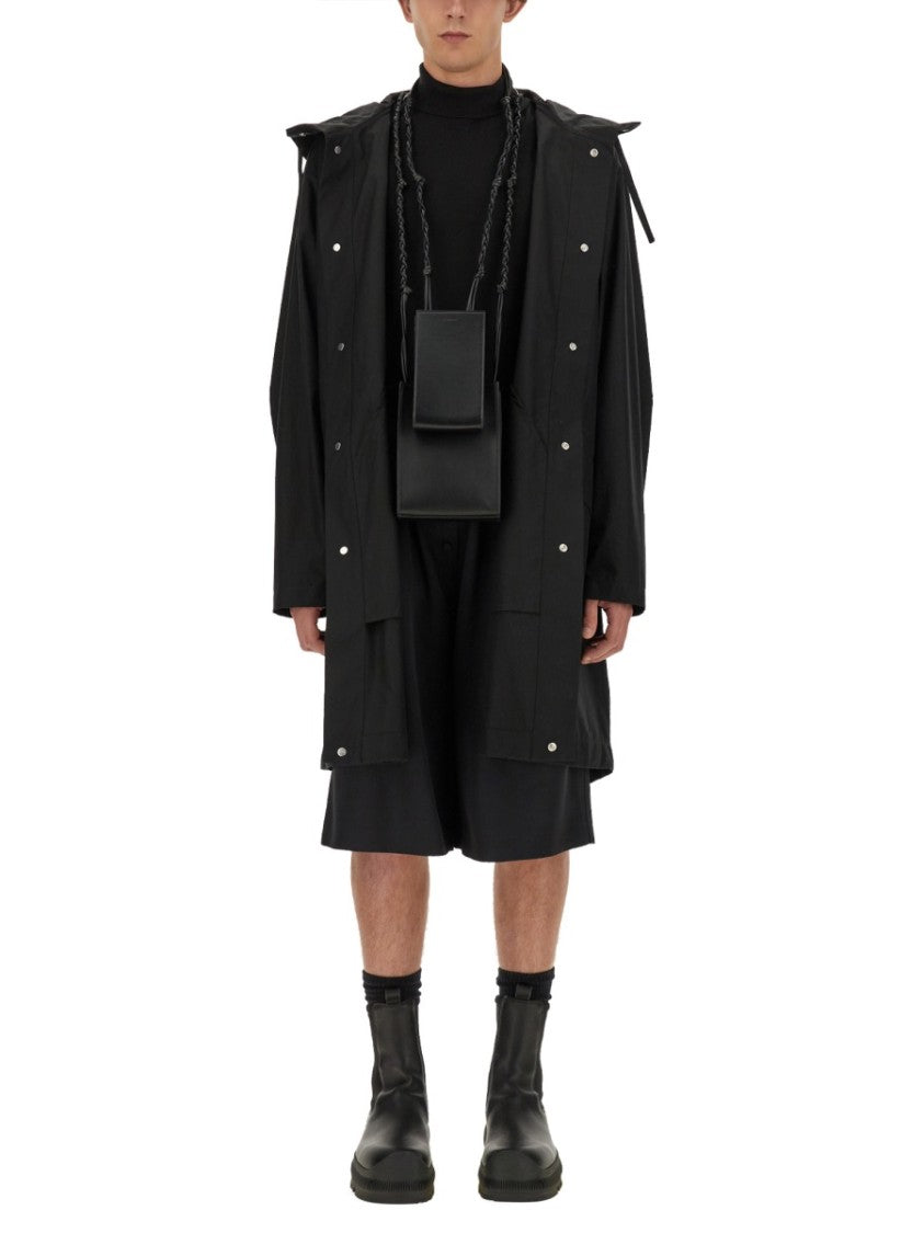 Jil Sander Hooded Black Cotton Parka