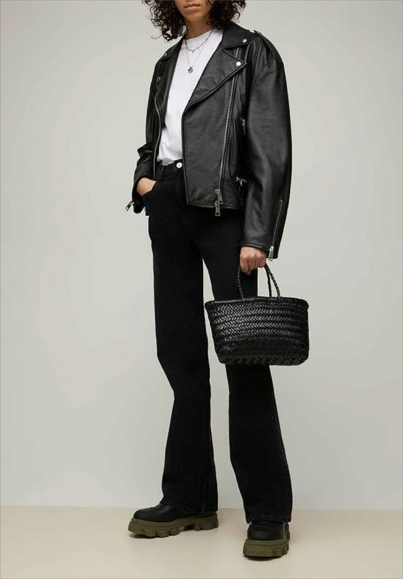 Dragon Diffusion Medium Woven Calf Leather Shoulder Bag