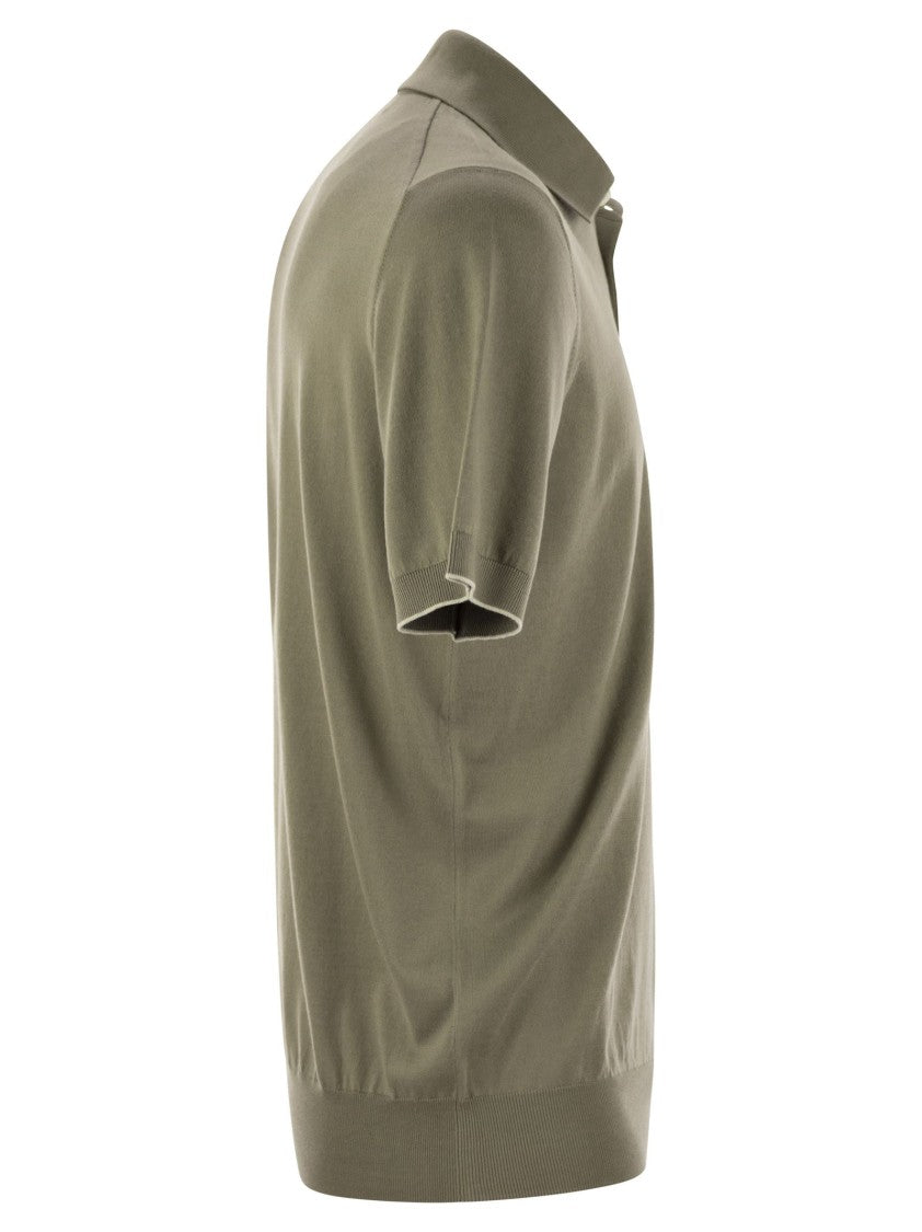 Brunello Cucinelli Lightweight Cotton Knit Polo Shirt