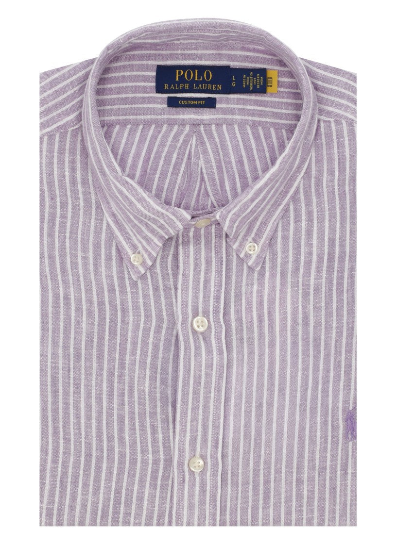 Polo Ralph Lauren Lilac Striped Pony Linen Shirt