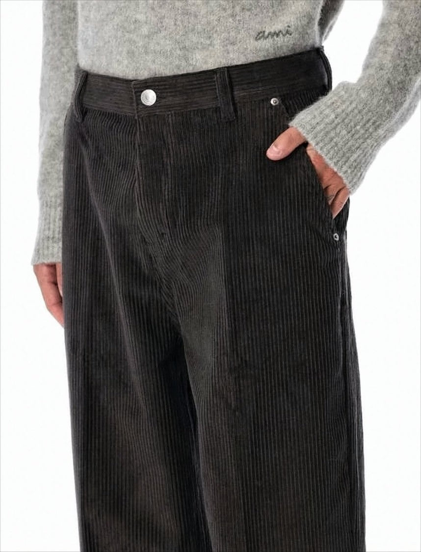 Ami Paris Corduroy Straight Pants With Classic Five-Pocket Design