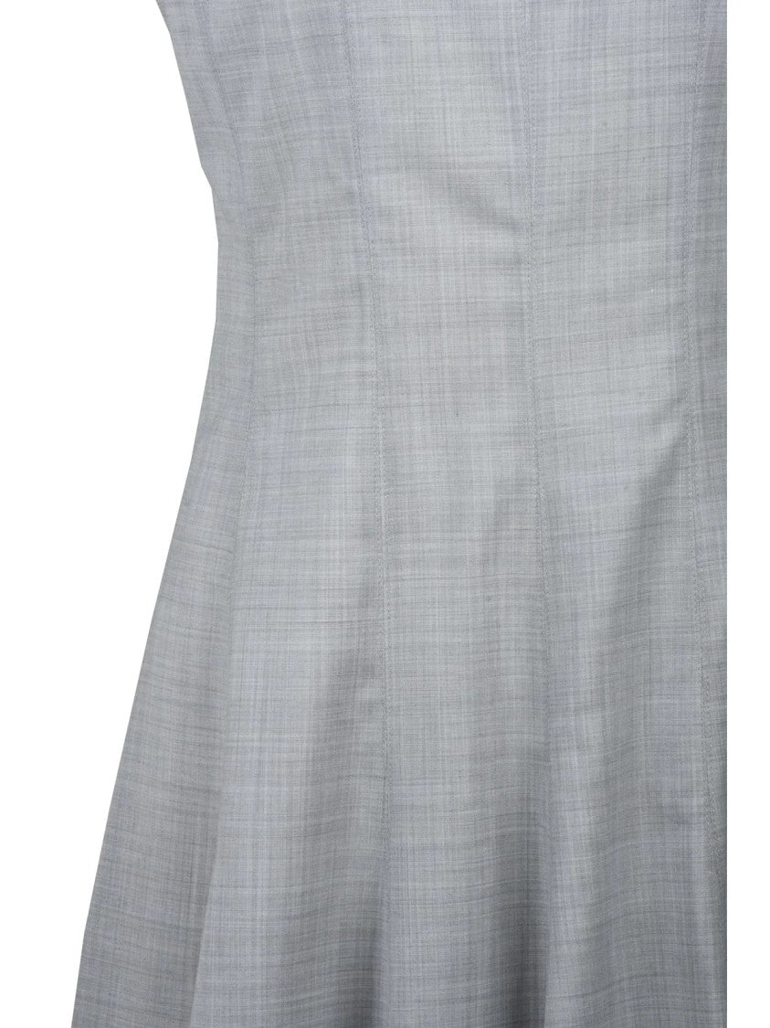 Department 5 Mabel Grey Flared Virgin Wool-Blend Midi Dress