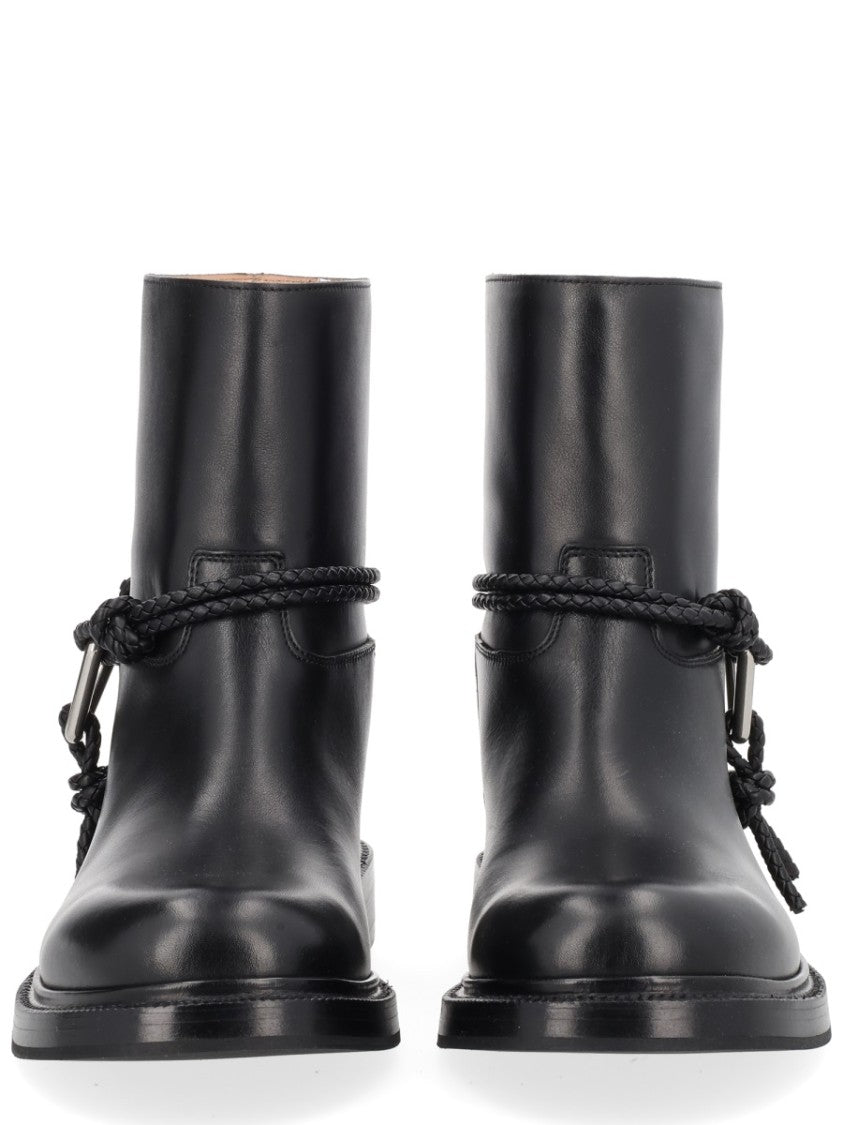 Bottega Veneta James Calf Leather Rope Ankle Boots