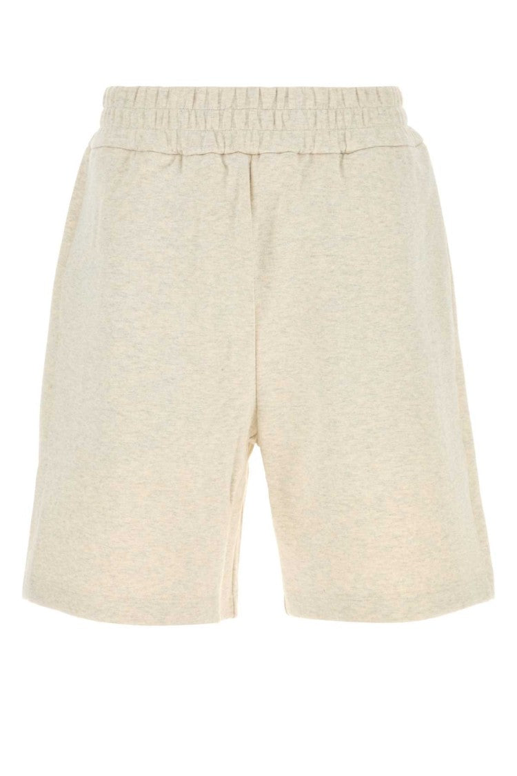 Fendi Melange Cream Cotton Bermuda Shorts