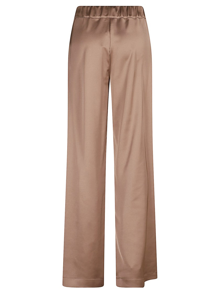 D. Exterior Wide-Leg Palazzo Trousers In Luxe Satin
