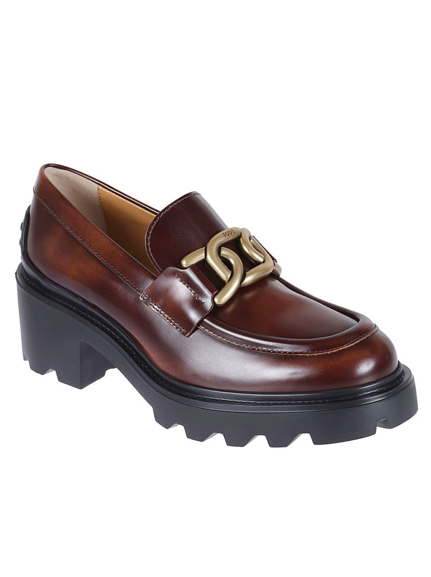 Tod's Moccasin With Gold-Tone Buckle And Platform Sole