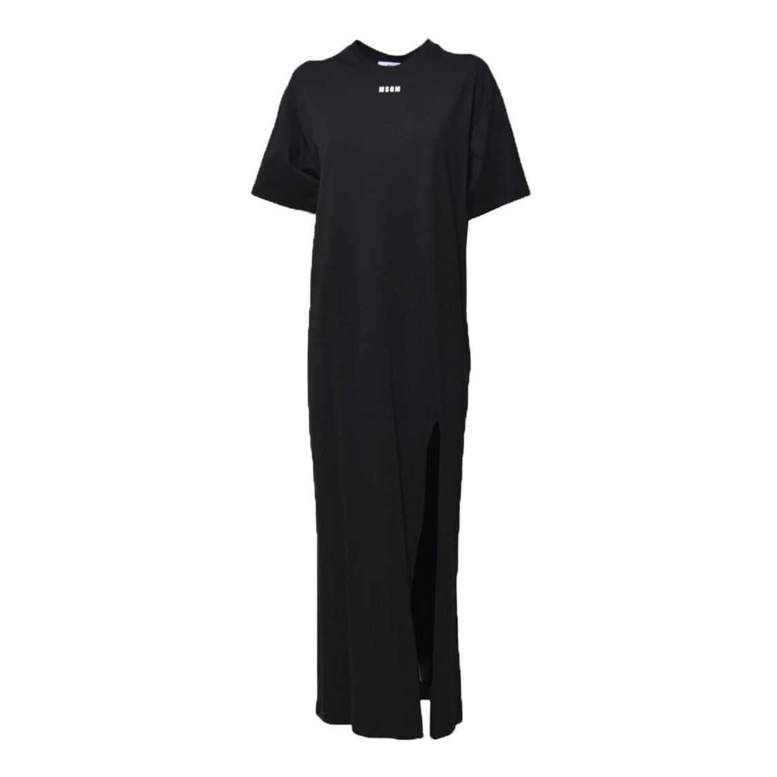 Msgm Long Black Jersey T-Shirt Dress