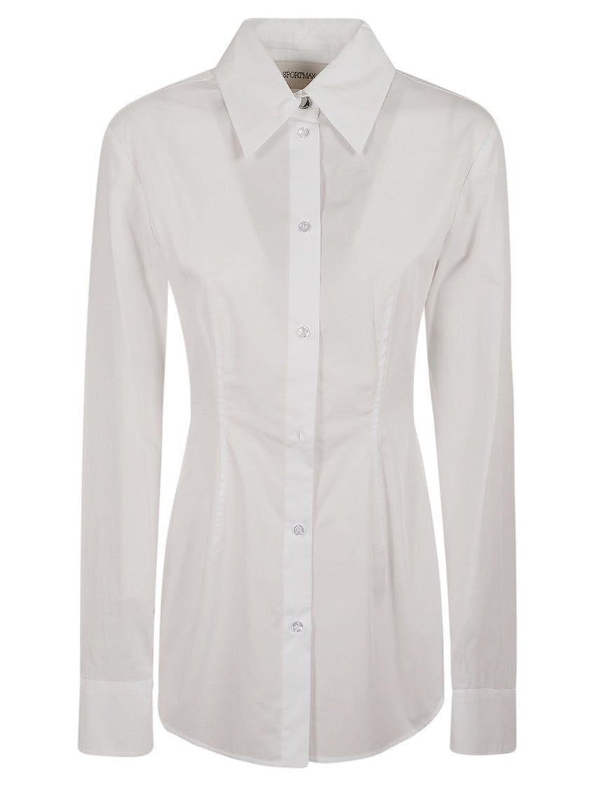 Max Mara Slim-Fit Cotton Poplin Shirt With Corset Waist Detail
