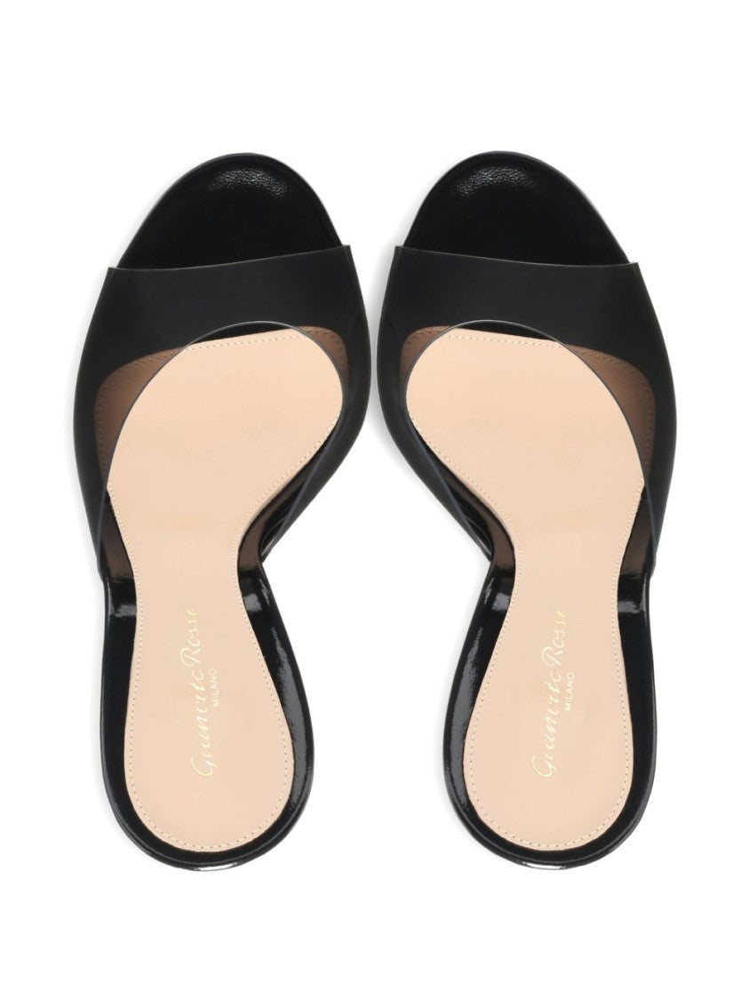 Gianvito Rossi White Open-Toe Glossy Stiletto Transparent Sandals