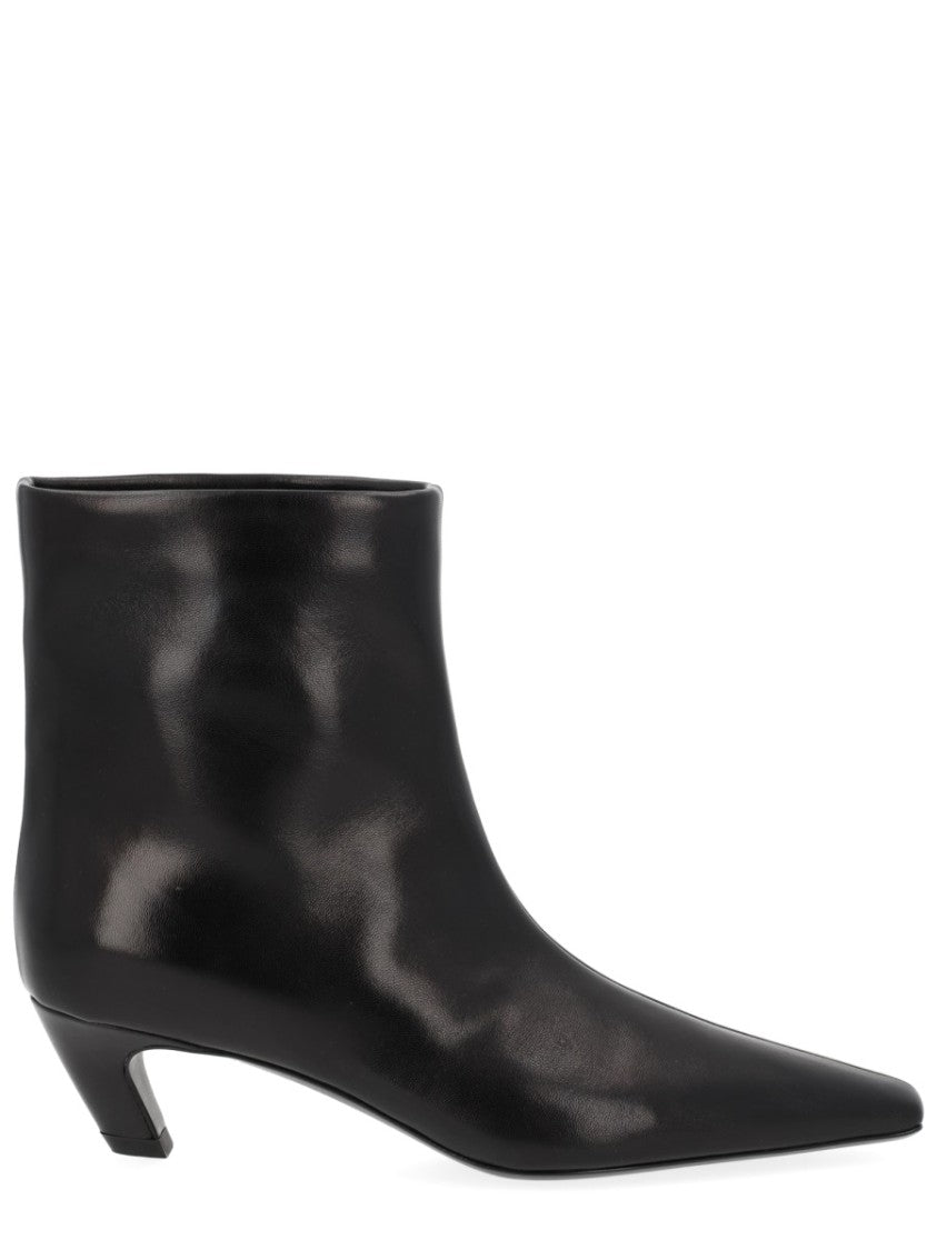 Khaite Arizona Pointed Toe Leather Ankle Boots