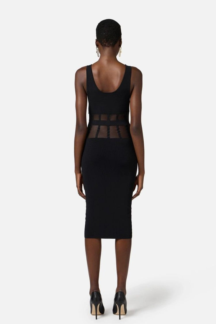 Elisabetta Franchi Viscose-Polyester Blend Midi Dress