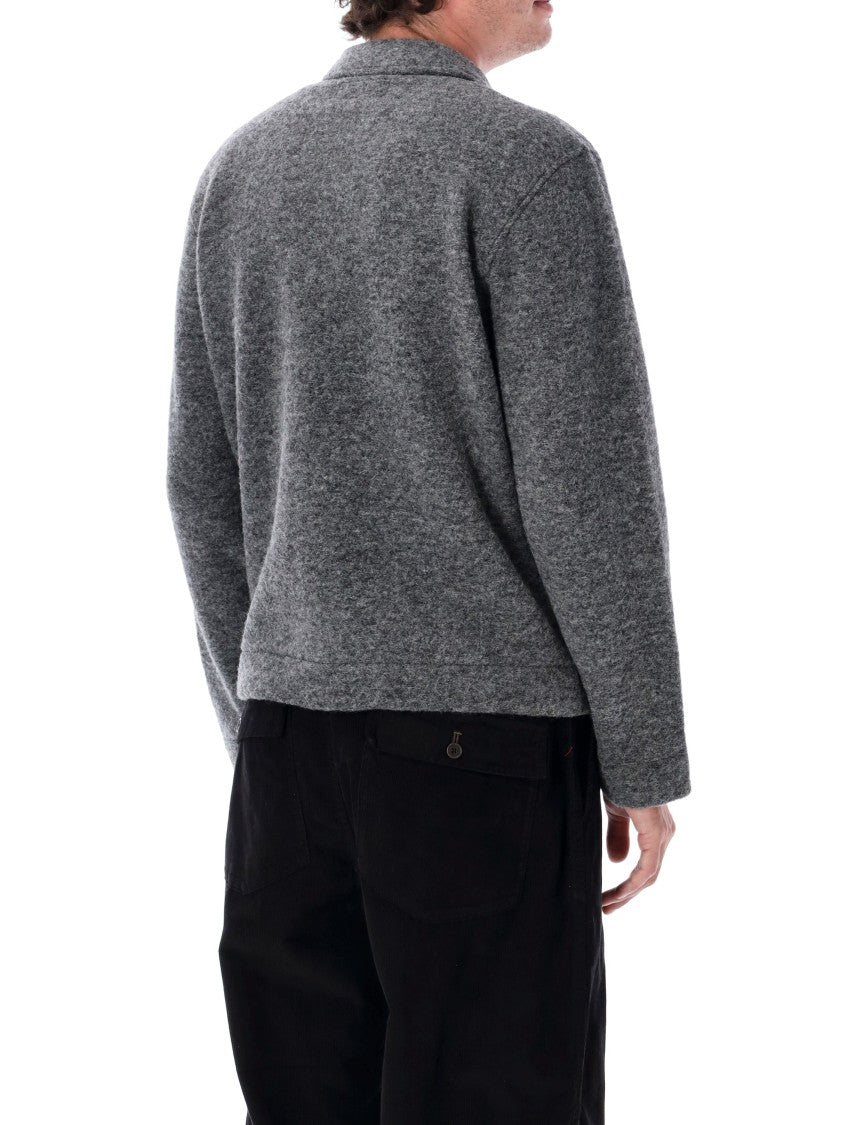 Universal Works Wool Fleece Overshirt Jacket With Button Closure And Pocket Detail