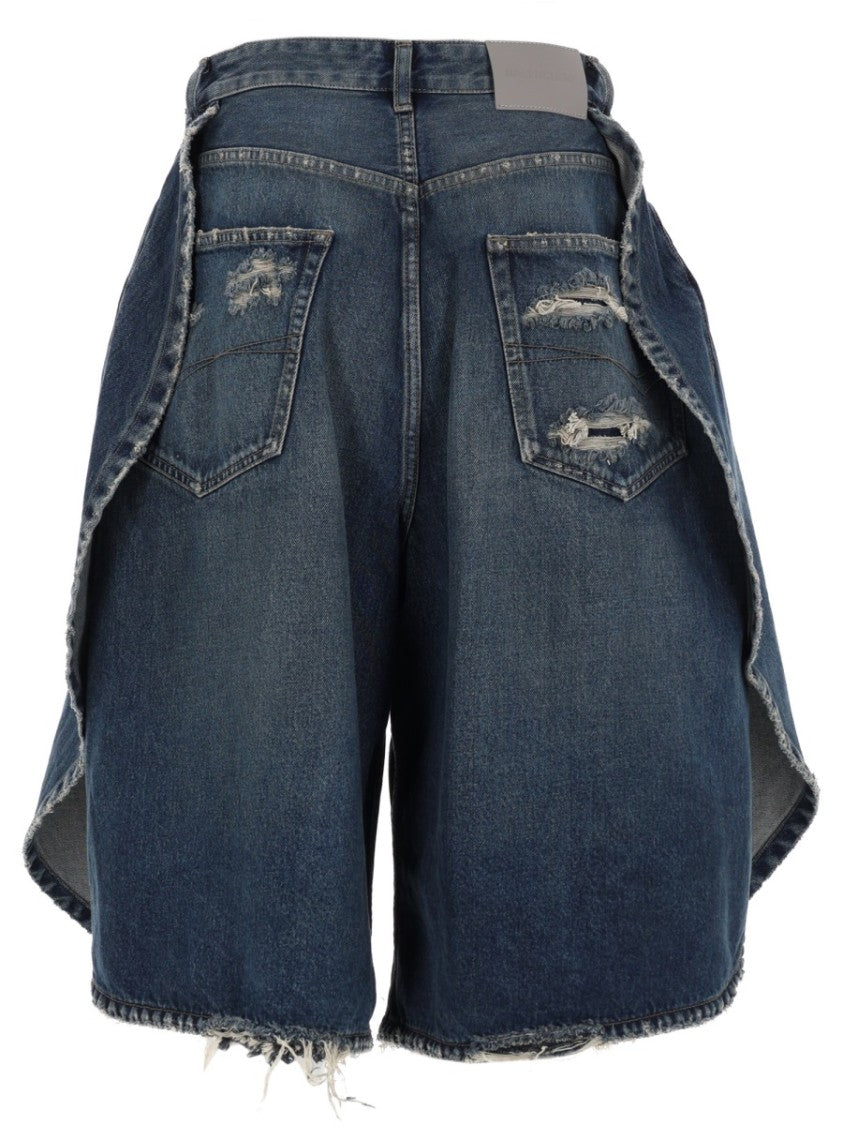 Balenciaga Tulipe Flared Denim Shorts
