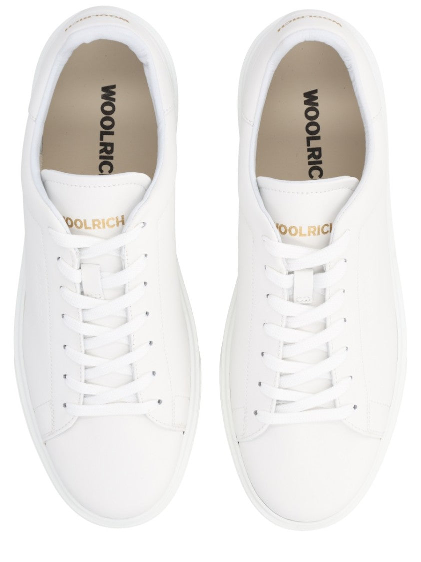 Woolrich Classic Court Monochromatic Leather Sneakers