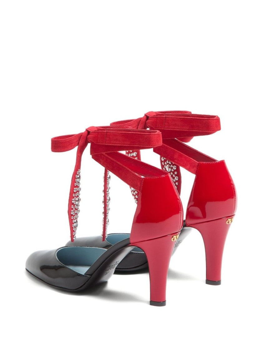 Valentino Garavani Foliefoliage Sandal With Color-Block Design And Beaded Accents