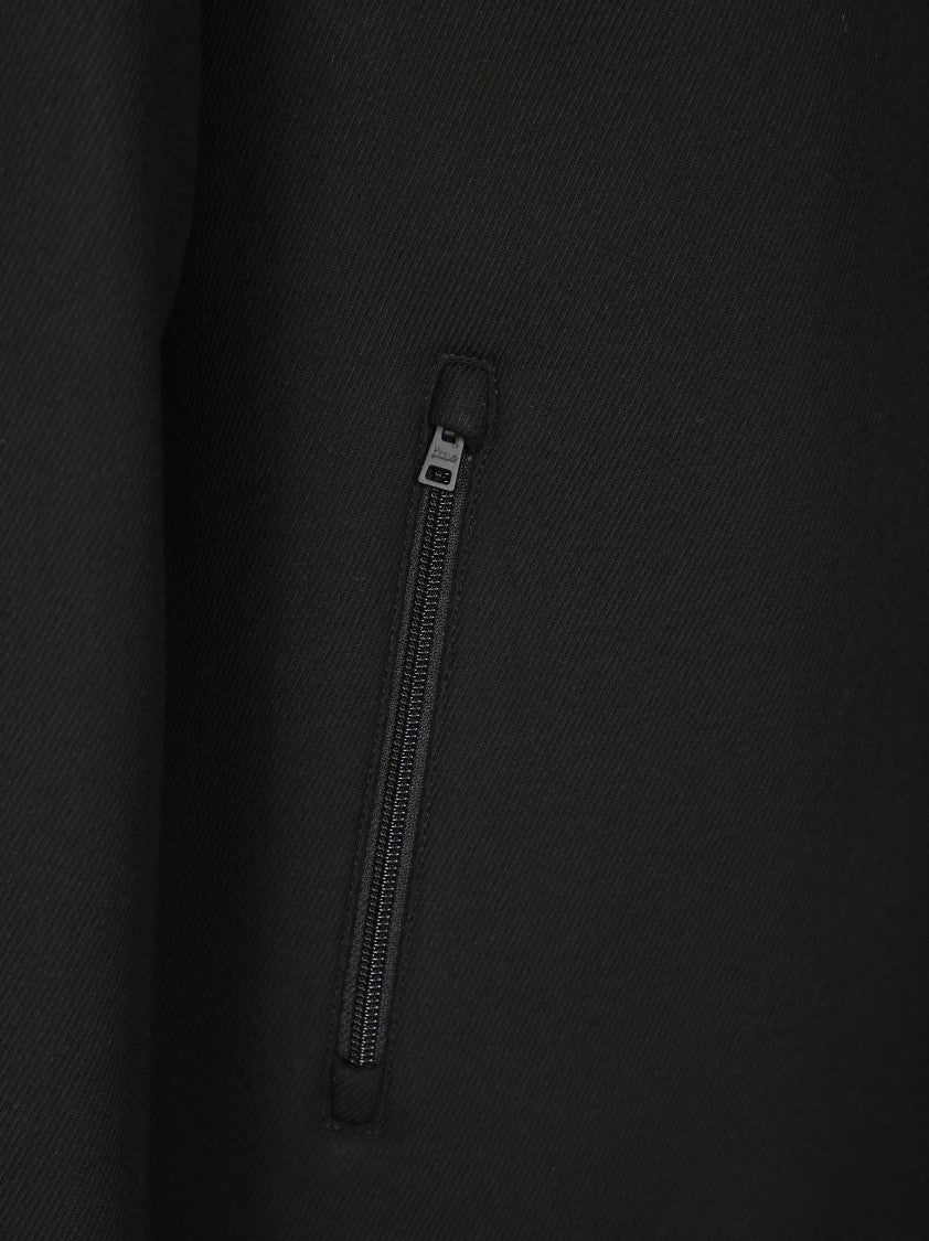 Herno Black Scuba Jacket With Hood And Design