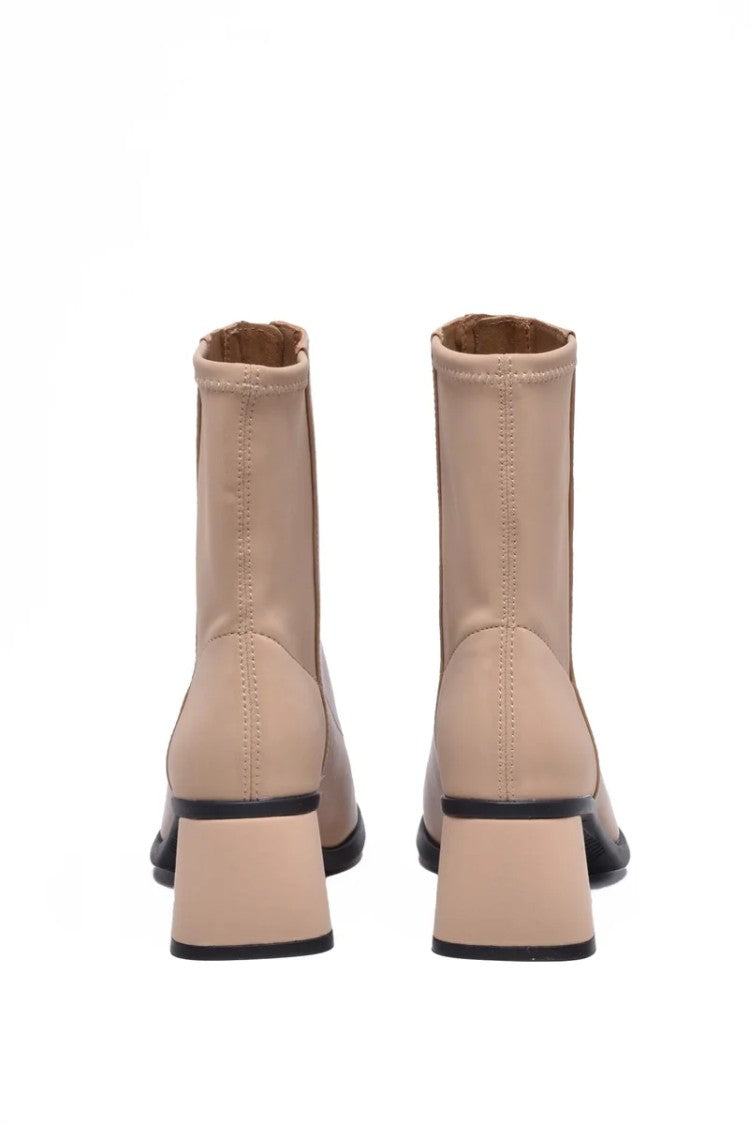 Camper Beige Leather Polyester Rubber Women's Ankle Boot