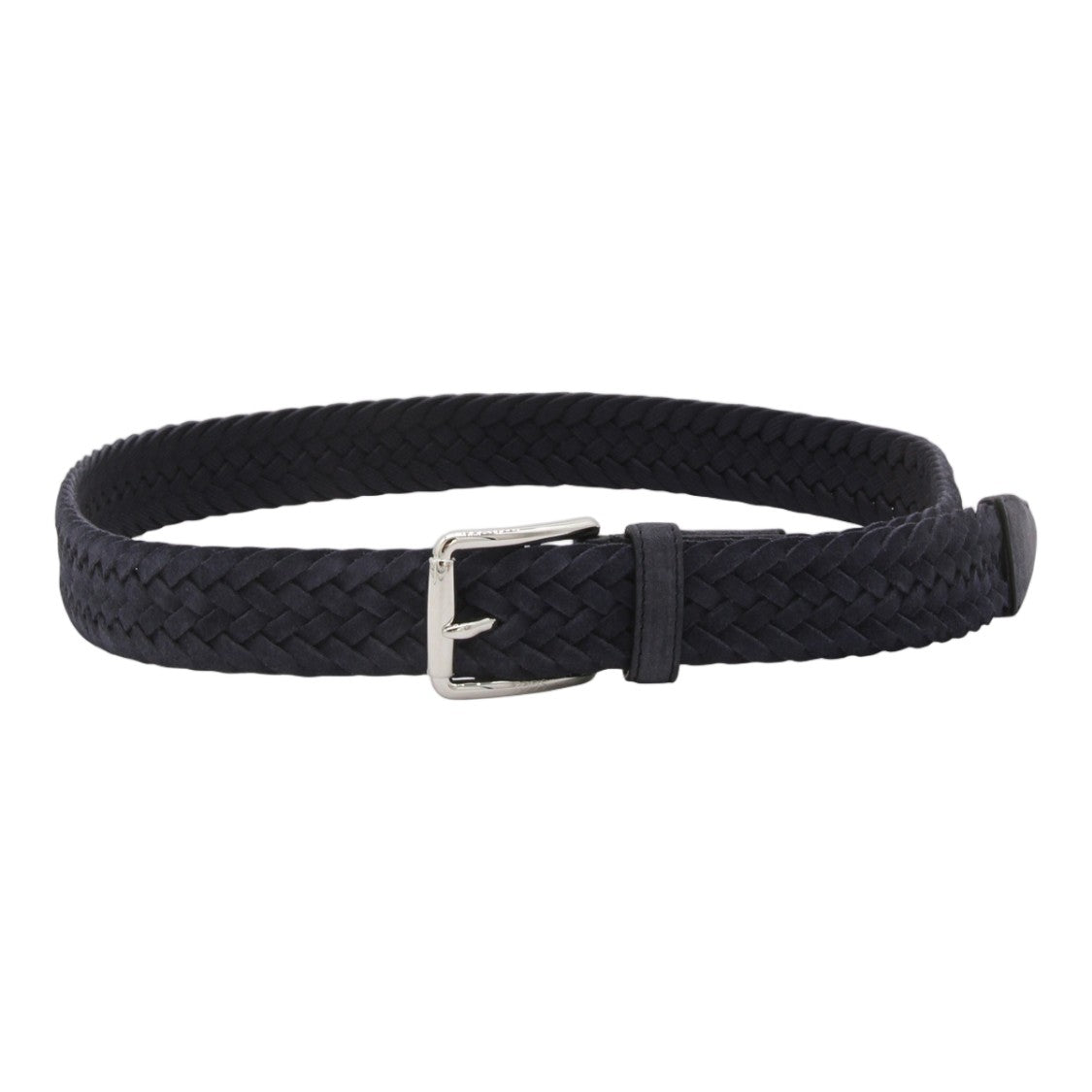 Tod's Braided Black Belt With Polished Metal Buckle