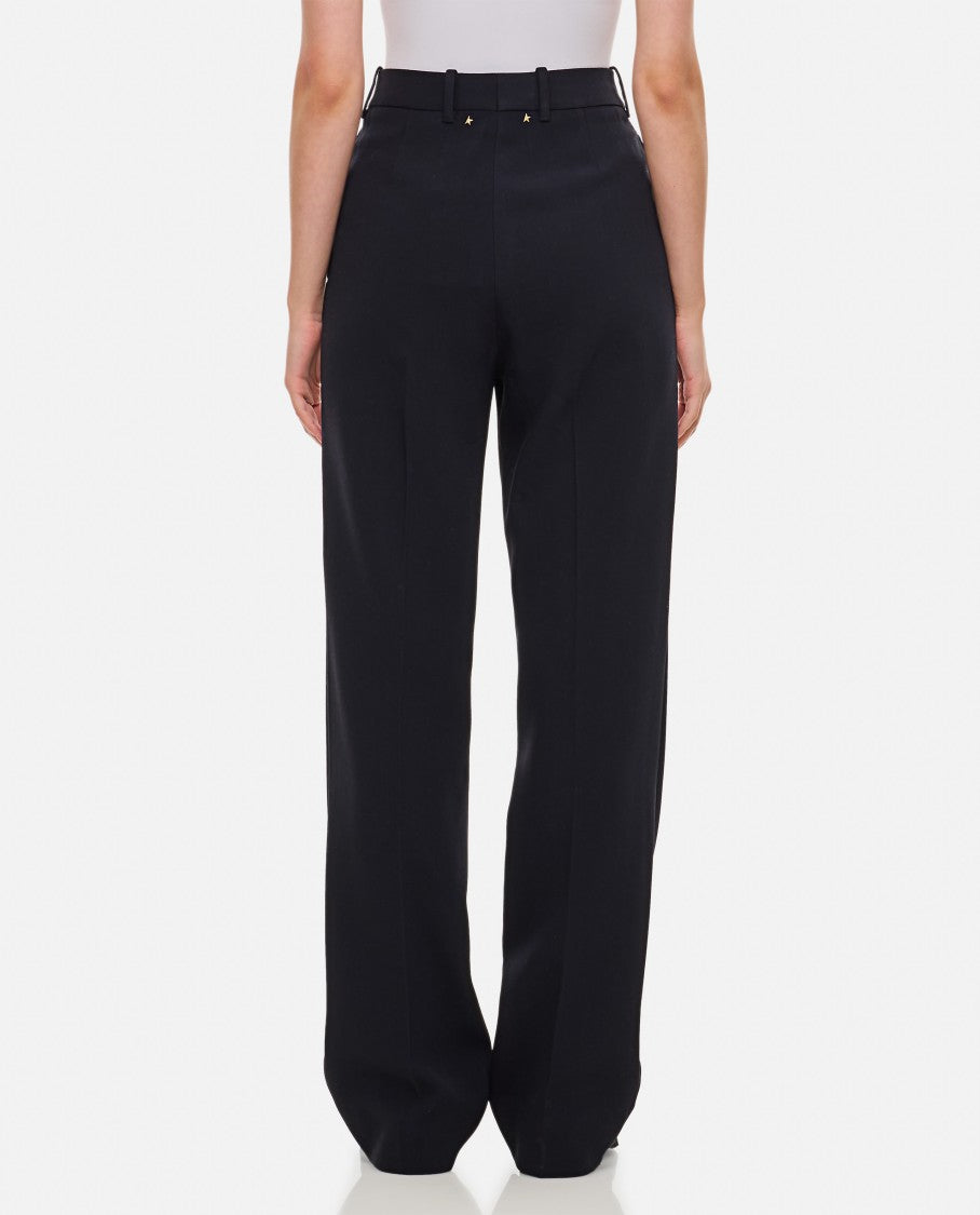 Golden Goose Viscose And Wool Crepe Relaxed Pants