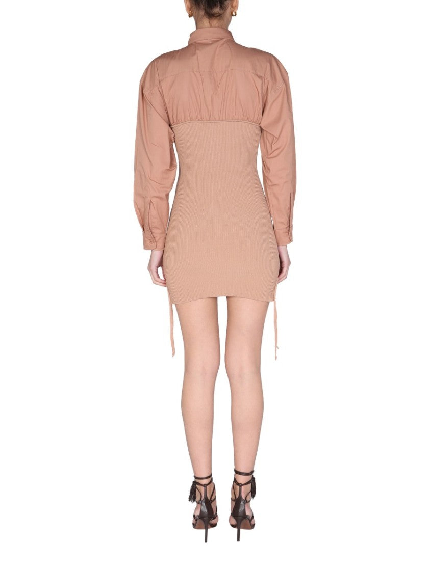 Andreâdamo Pointed Collar Mini Dress