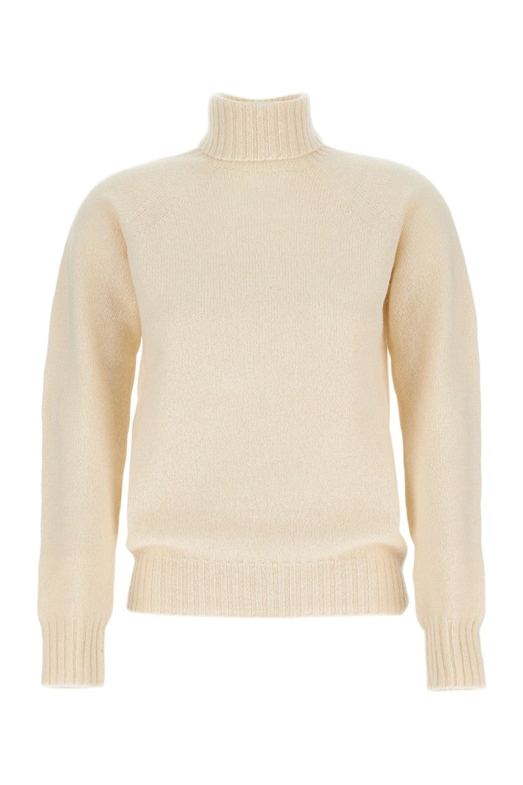 Drumohr Flat-Knit Wool Turtleneck Sweater With Wide Ribbed Finishes