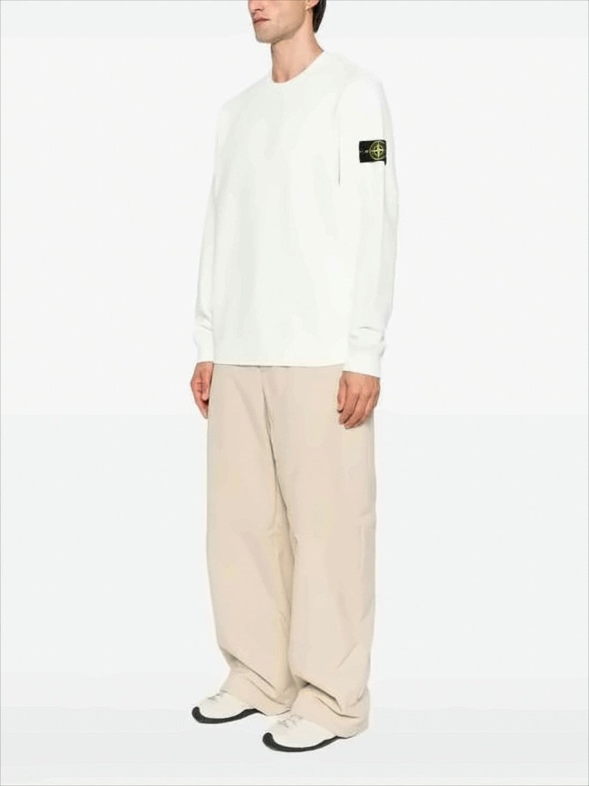 Stone Island Long-Sleeve Crew Neck Cotton T-Shirt With Patch Logo
