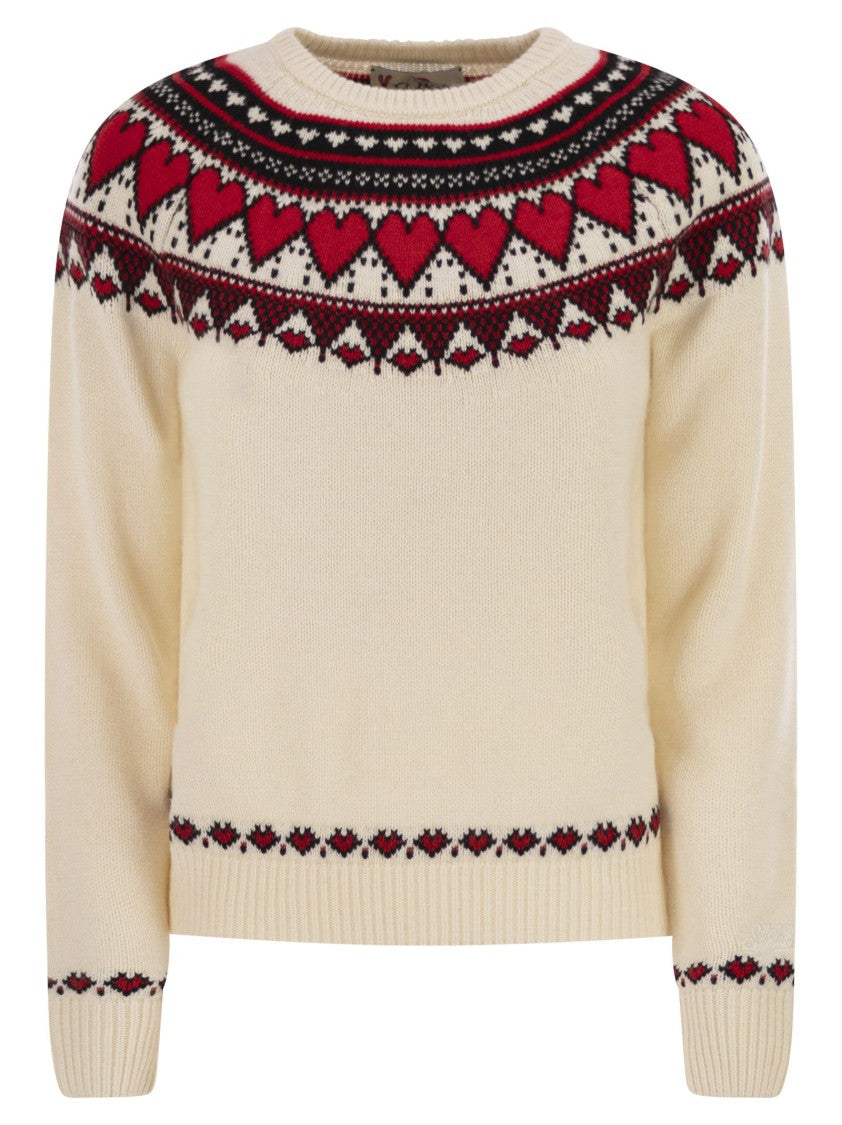 Mc2 Saint Barth Nordic-Style Heart Pattern Jumper