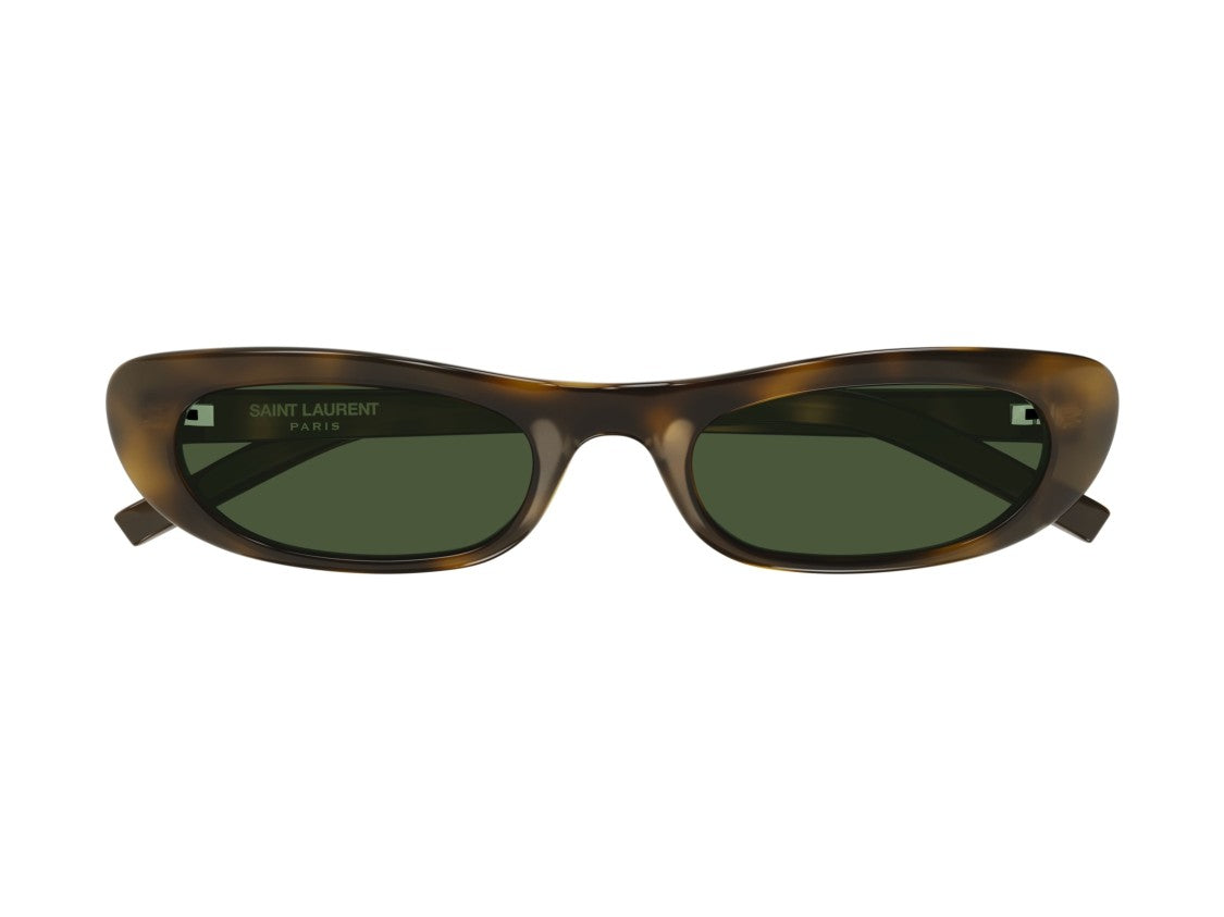 Saint Laurent Sl 557 Shade Rectangular Acetate Tortoiseshell Sunglasses