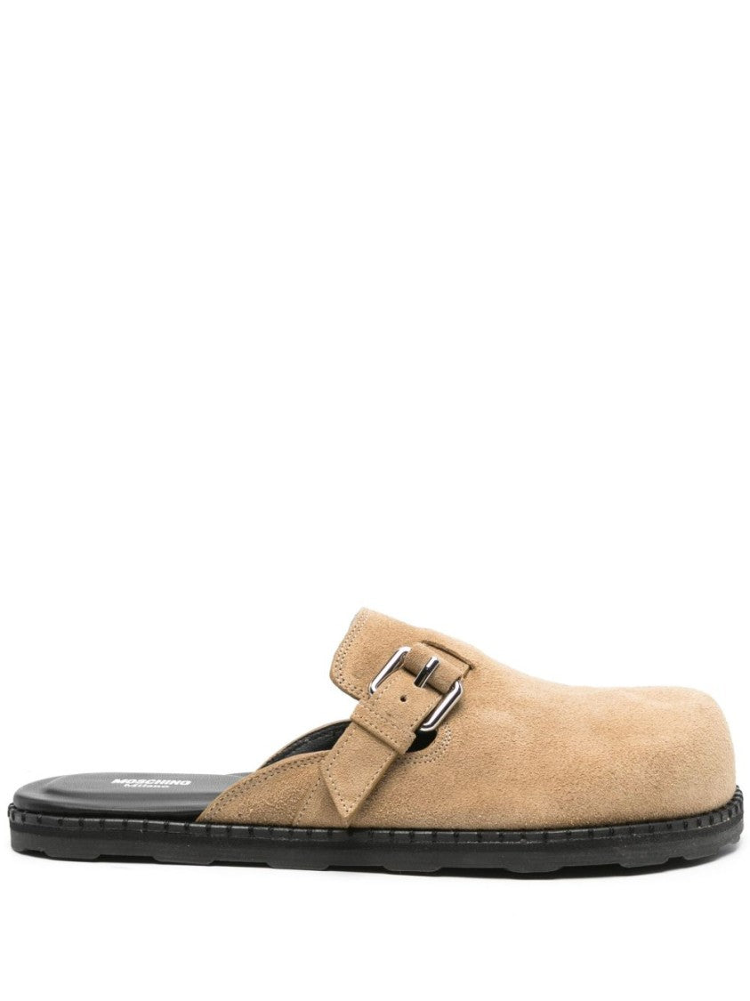 Moschino Light Beige Side Buckle Almond Sandals