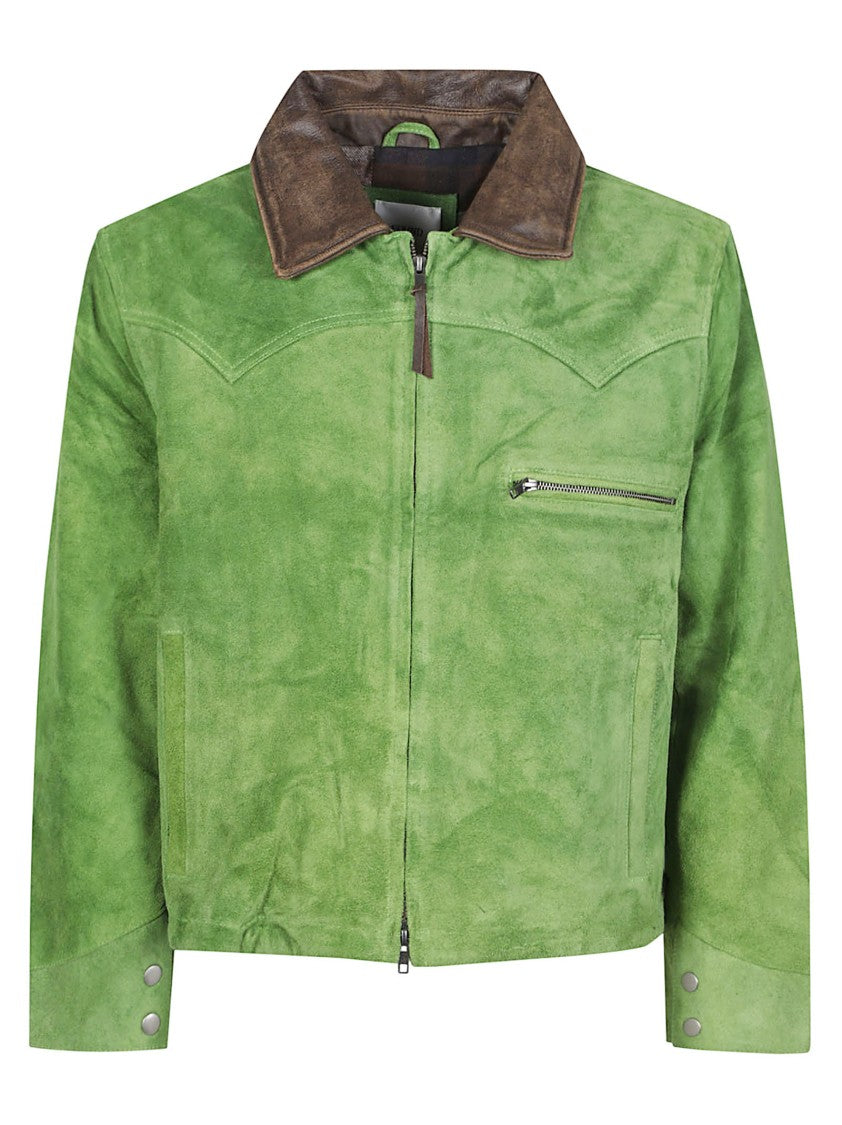 Found Western Barn Suede Leather Collar Jacket