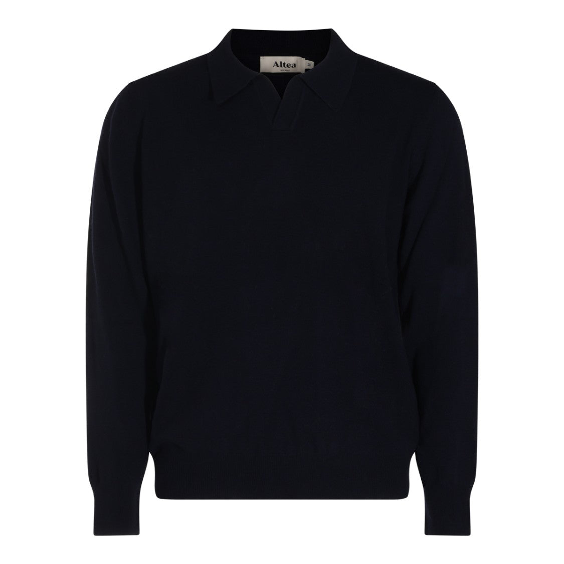 Altea Polo Collar Knit Sweater With V-Neck Opening
