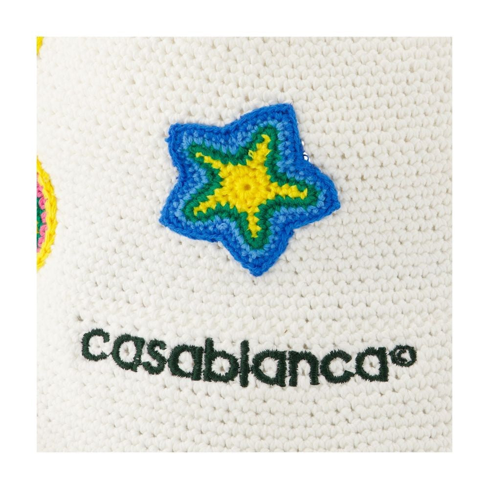 Casablanca Crochet Bucket Hat - Cotton - White