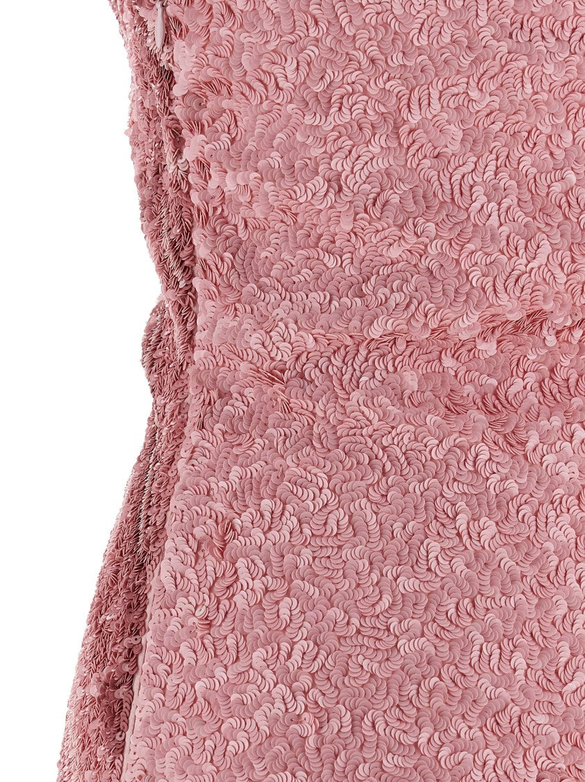 Balmain Silk Mini Dress With All-Over Sequin Embellishment