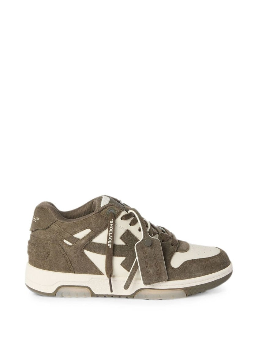 Off-White Low-Top Sneakers With Distinctive Arrow Motif And Smooth Panels