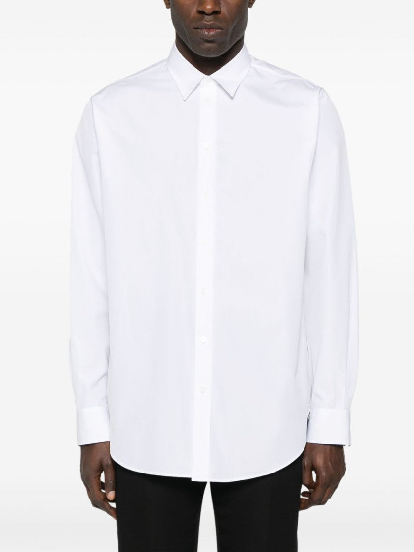 Moschino Optical White Cotton Poplin Shirt