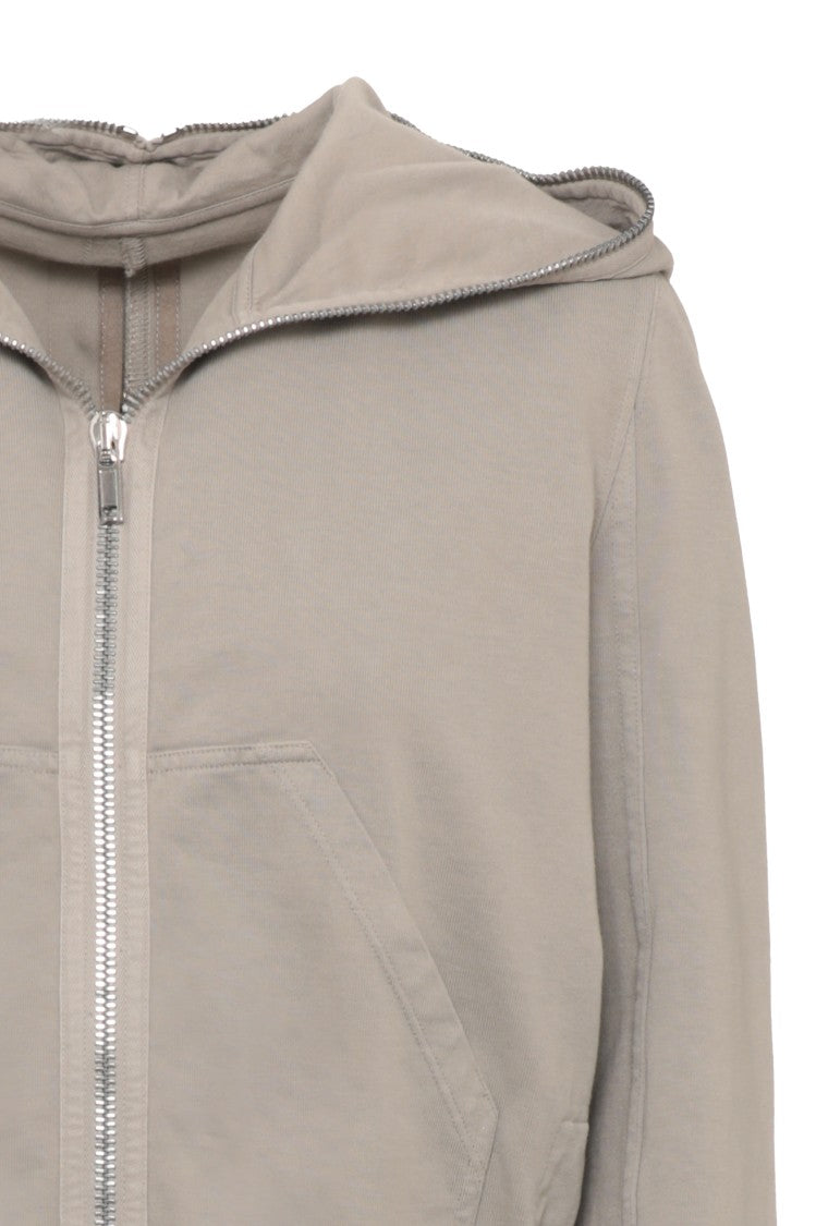 Drkshdw Cropped Grey Cotton Sweatshirt With Iconic Lace Detail