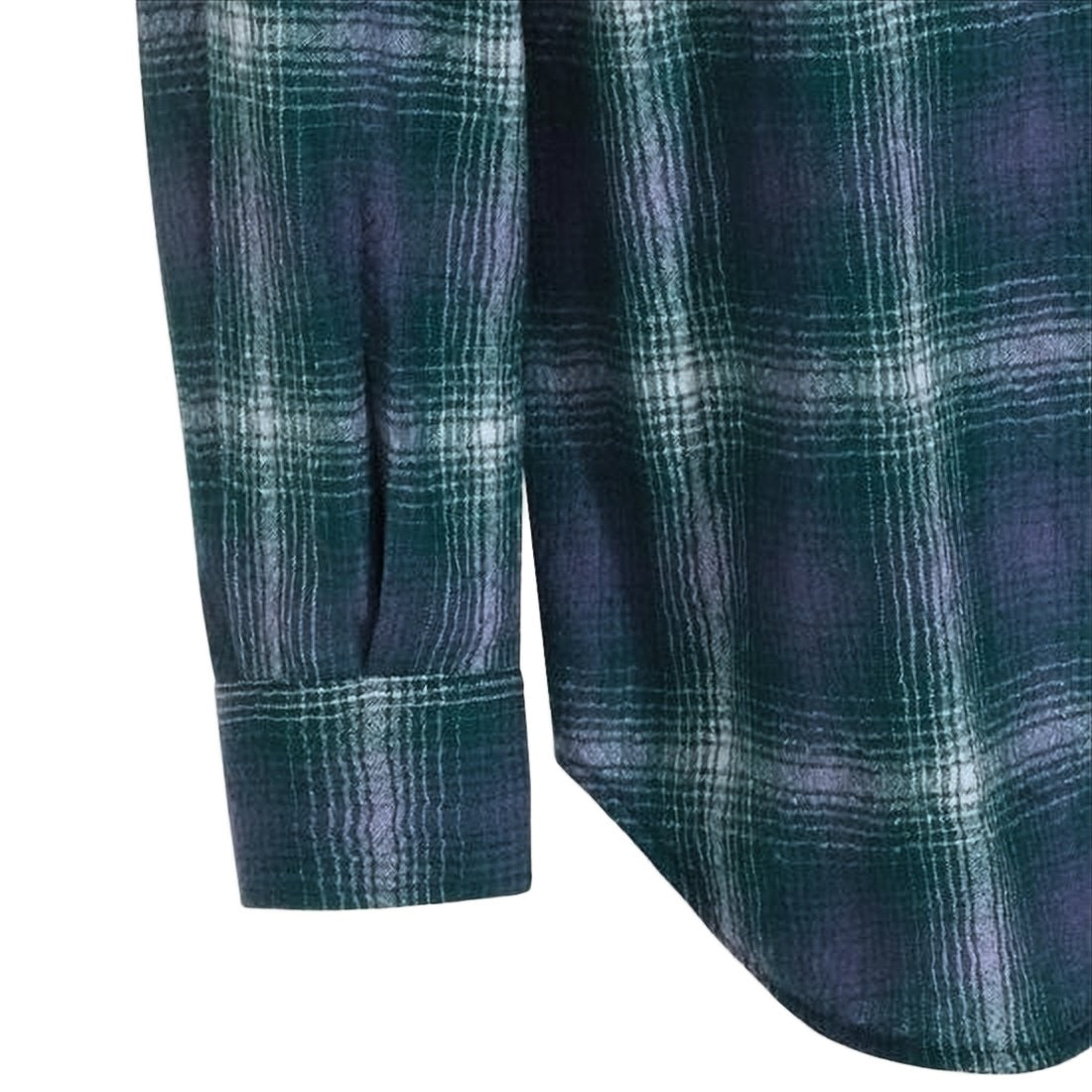 Auralee Plaid Long-Sleeve Wool Shirt With Button-Down Front