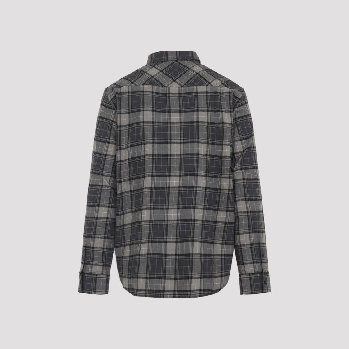Off-White Plaid Cotton Shirt With Button-Down Front