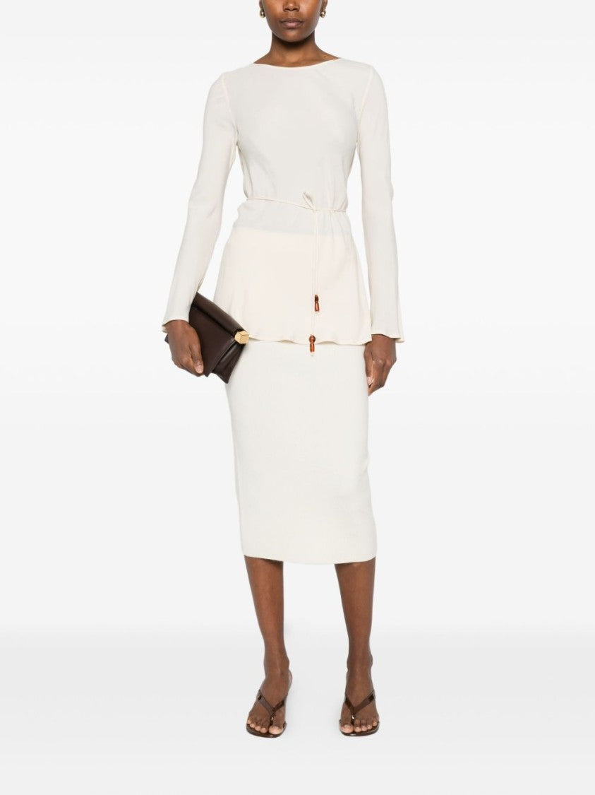 Pinko Midi Pencil Skirt In Merino Wool