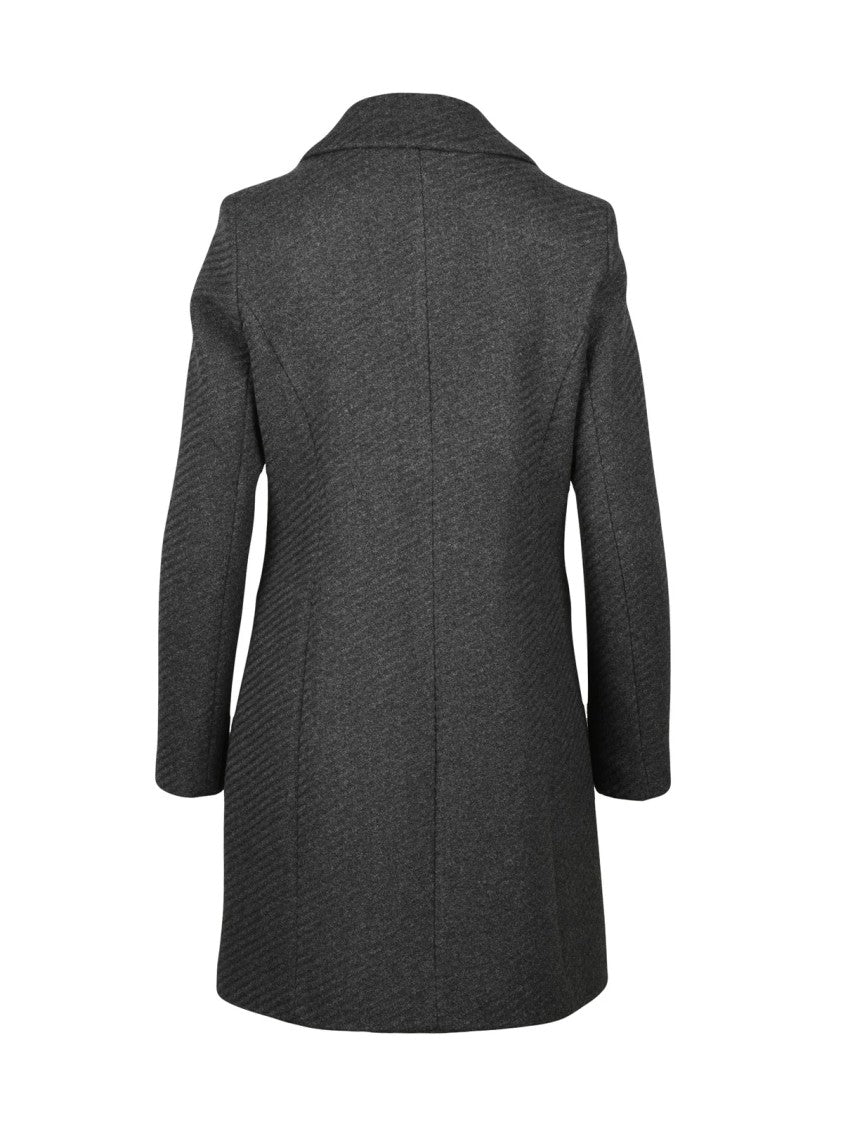 Lakore Dark Grey Fitted Wool-Blend Coat