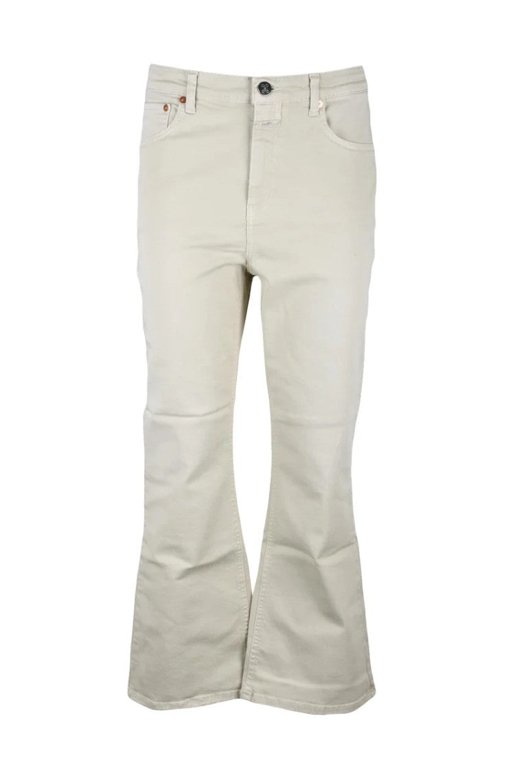 Closed Flared Leg Beige Jeans