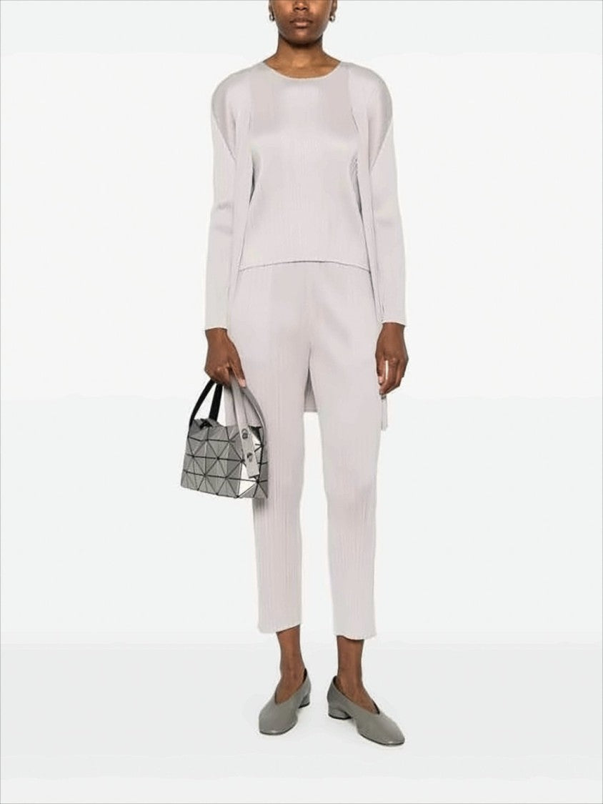 Pleats Please Relaxed-Fit Straight Leg Pants With Pleated Texture