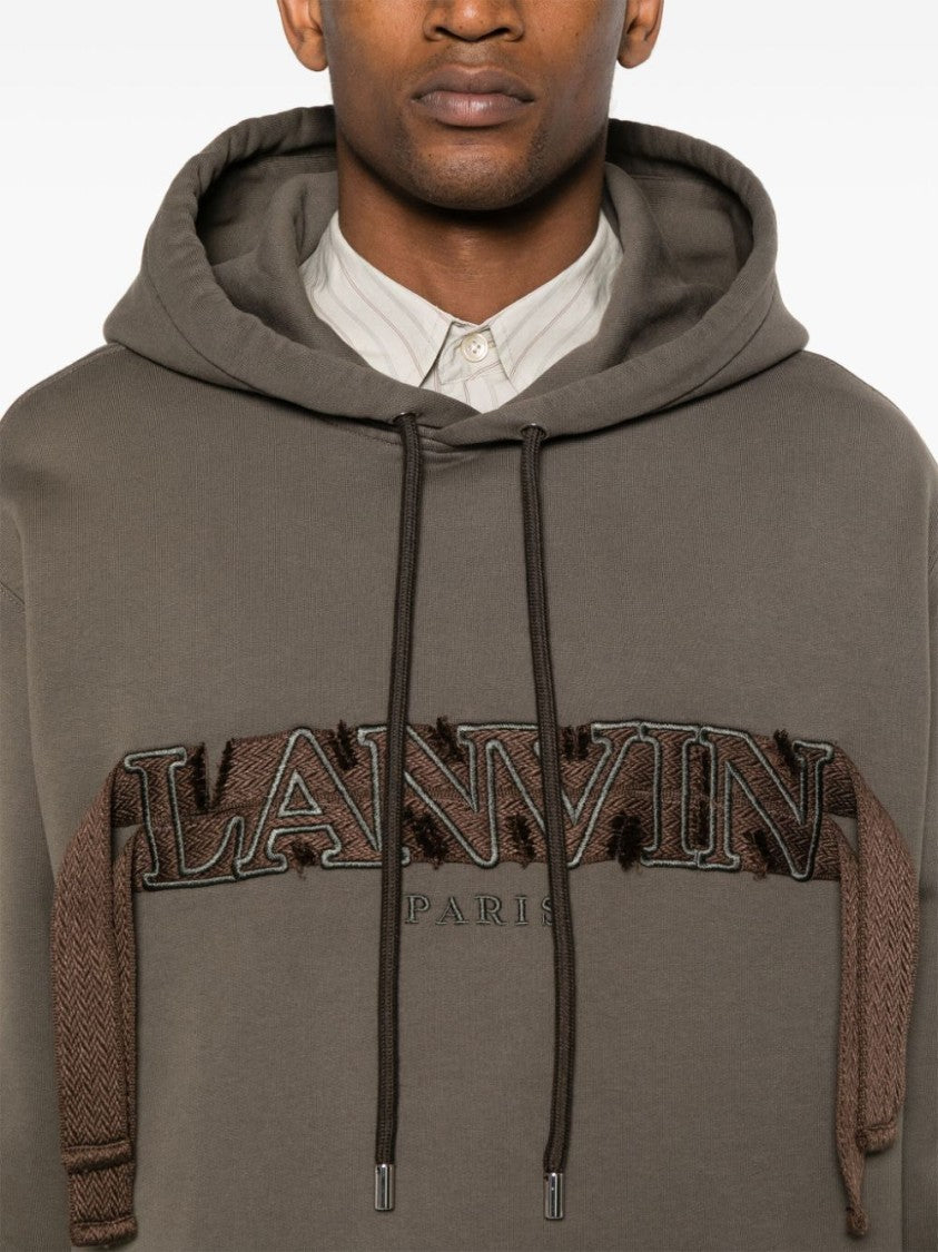 Lanvin Dark Olive Green Cotton Jersey Hoodie