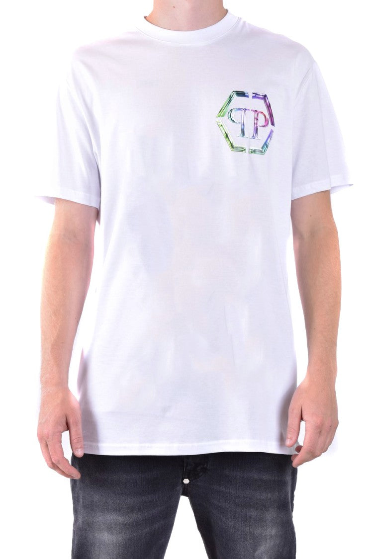 Philipp Plein Short-Sleeve Cotton T-Shirt Hexagonal Logo