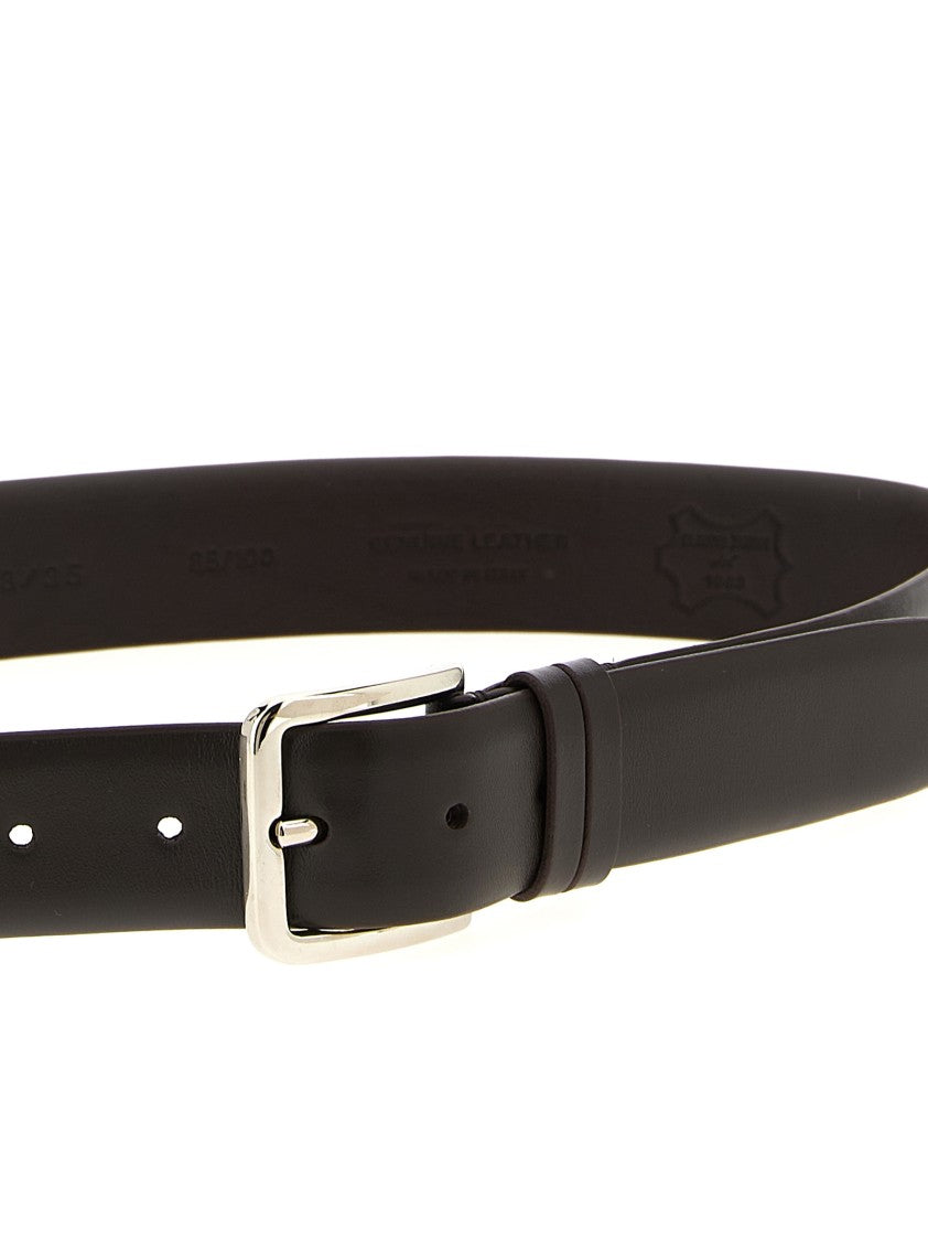 Zerbini Claudio Polished Leather Belt With Metal Buckle